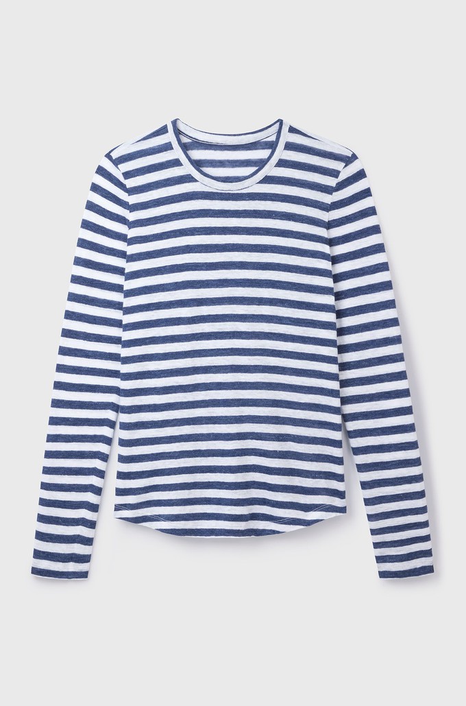 Long Sleeve Striped Linen T-shirt from Lavender Hill Clothing