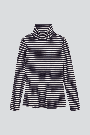 Striped Cotton Roll Neck from Lavender Hill Clothing