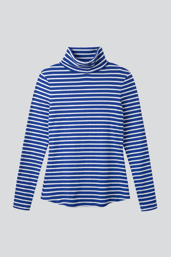 Striped Cotton Roll Neck from Lavender Hill Clothing