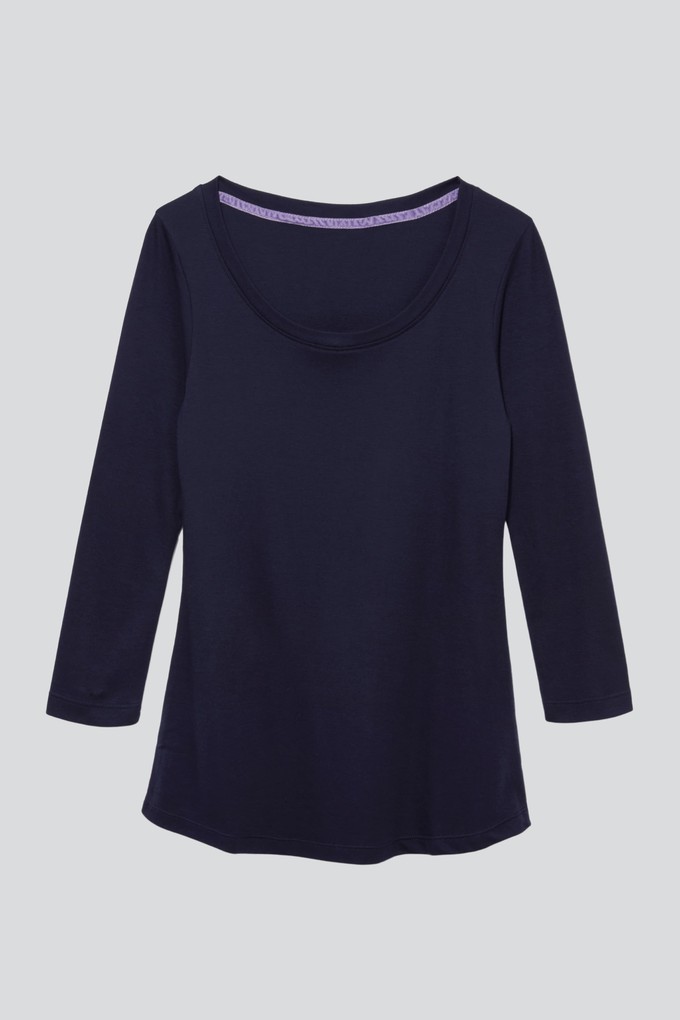 3/4 Sleeve Scoop Neck Cotton Modal Blend T-Shirt from Lavender Hill Clothing