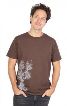 Fairwear Organic Shirt Men Dark Brown Olive Tree via Life-Tree