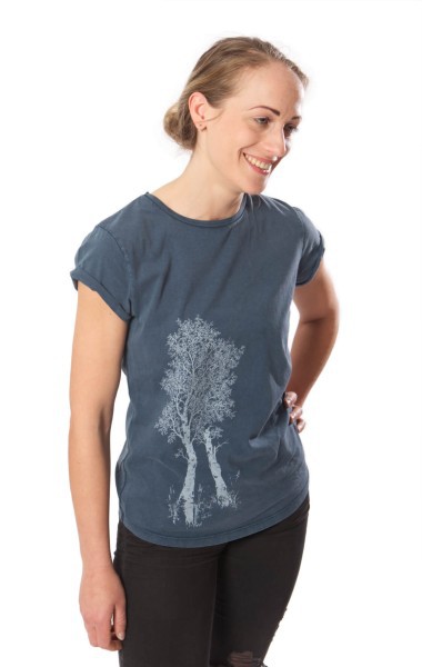 Fairwear Organic Shirt Women Stone Washed Blue Birke from Life-Tree