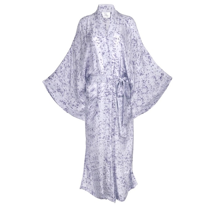 Silk Eco Print Maxi Kimono- Lavender Cloud from Loft & Daughter