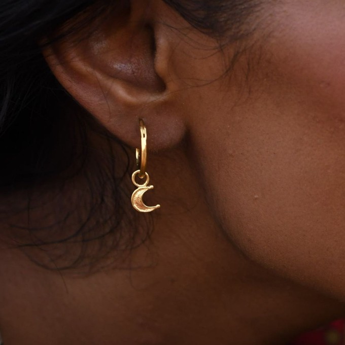 Tiny Moon Hoops Gold Vermeil from Loft & Daughter