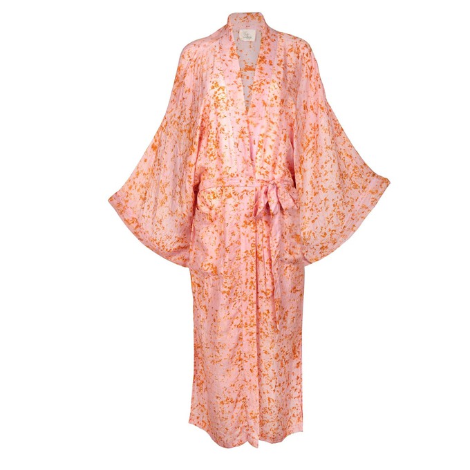 Silk Eco Print Maxi Kimono- Antique Peach from Loft & Daughter