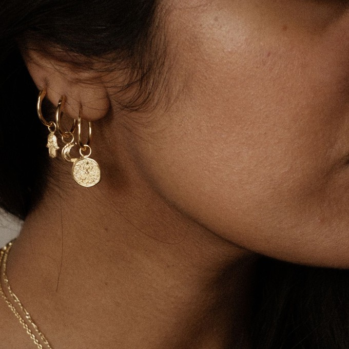 Tiny Moon Hoops Gold Vermeil from Loft & Daughter