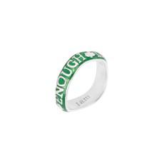 Enough Affirmation Stacking Ring Silver Green via Loft & Daughter