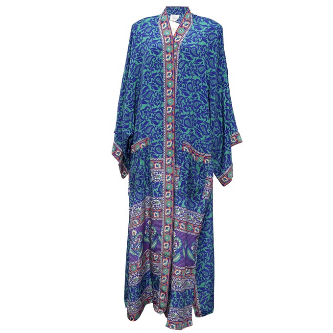 If Saris Could Talk Maxi Kimono- Zanzibar Border from Loft & Daughter