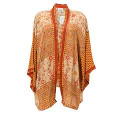 If Saris Could Talk Kimono- Marigold Bloom via Loft & Daughter