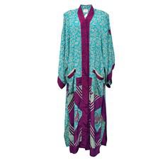 If Saris Could Talk Maxi Kimono- GEO PAISLEY BORDER via Loft & Daughter