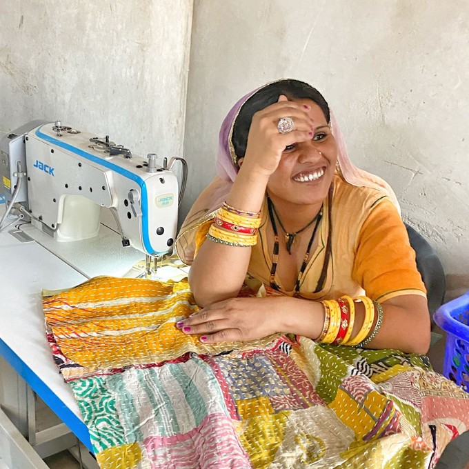 If Saris Could Talk Kimono- Golden Marigold from Loft & Daughter