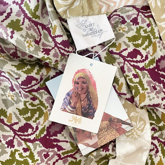 If Saris Could Talk Maxi Kimono- Regal Tulip- Sample Sale from Loft & Daughter