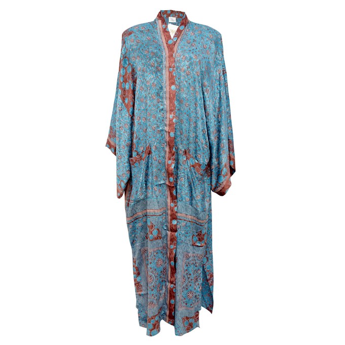 If Saris Could Talk Maxi Kimono- Falling Flower from Loft & Daughter