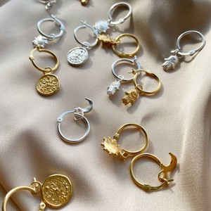 Tiny Moon Hoops Gold Vermeil from Loft & Daughter