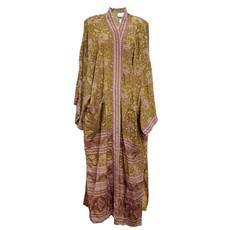 If Saris Could Talk Maxi Kimono- Olive Paisley via Loft & Daughter