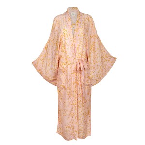 Silk Eco Print Maxi Kimono- Antique Peach from Loft & Daughter