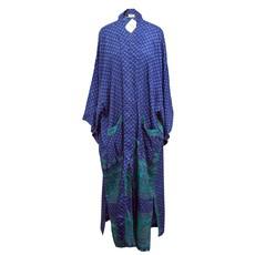 If Saris Could Talk Maxi Kimono- Royal Ditsy via Loft & Daughter