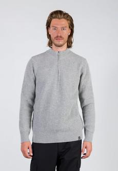 WOOLEN ZIP SWEATER | Light Grey via Loop.a life