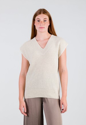 SOFT V-NECK SPENCER | Ecru from Loop.a life