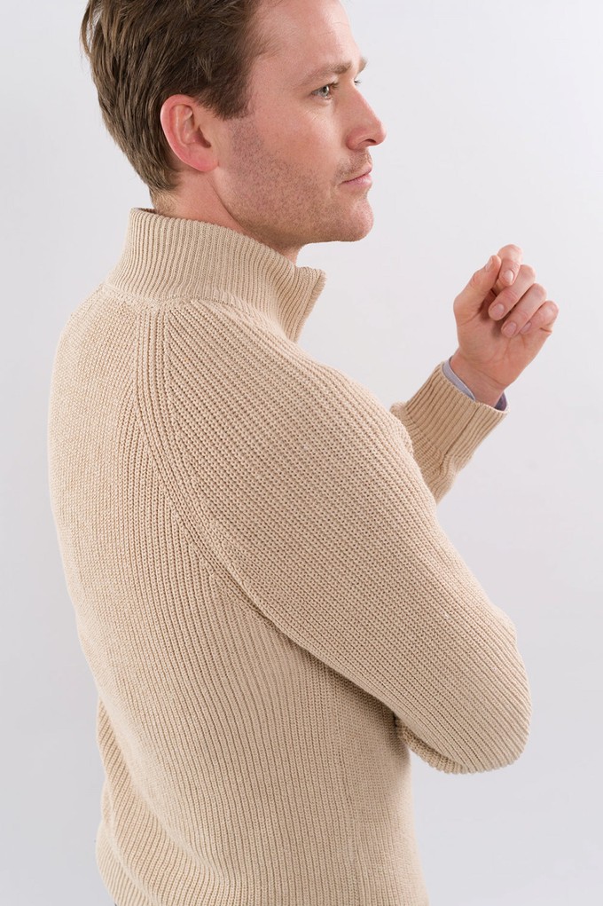 COTTON ZIP SWEATER | Sand from Loop.a life