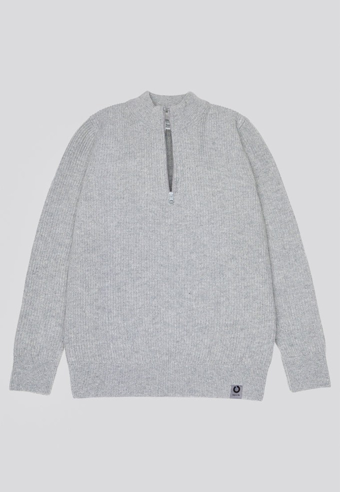 WOOLEN ZIP SWEATER | Light Grey from Loop.a life