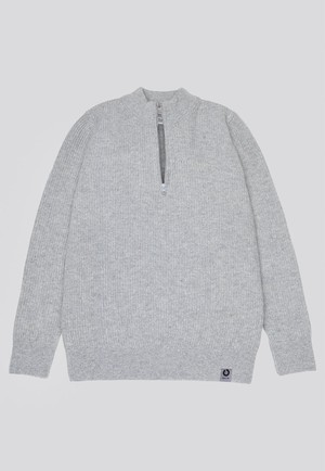 WOOLEN ZIP SWEATER | Light Grey from Loop.a life