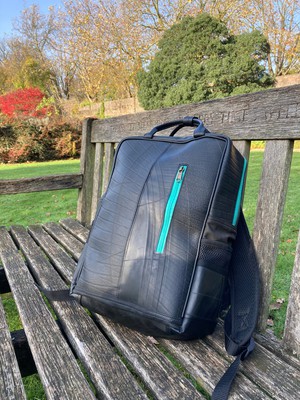 Upcycled inner tube Hackney Backpack from Lost in Samsara