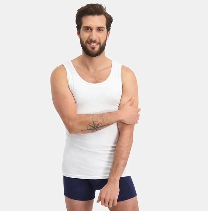 Bamboe heren singlet Stef 2-pack – wit from Lotika