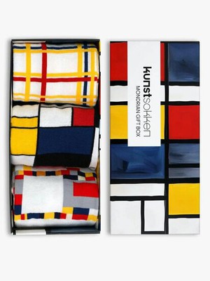 Piet Mondriaan sokken giftbox from Lotika