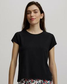 Tranquillo dames T-shirt Tencel - zwart via Lotika