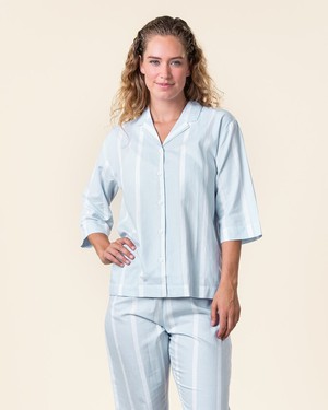 Living Crafts pyjama set dames katoen Tracee - wit blauw from Lotika