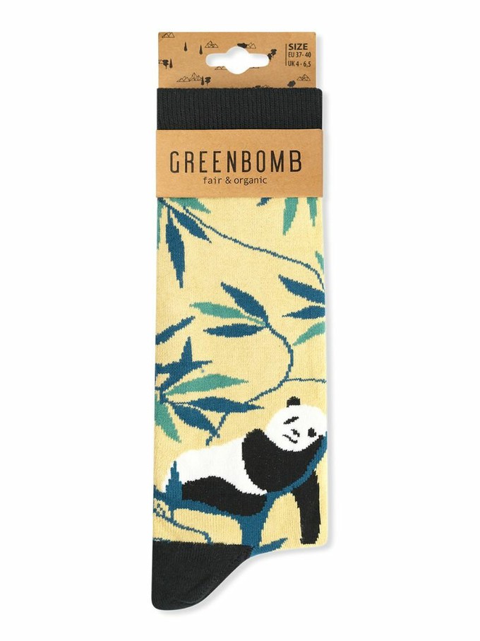 Greenbomb sokken met panda's - geel from Lotika