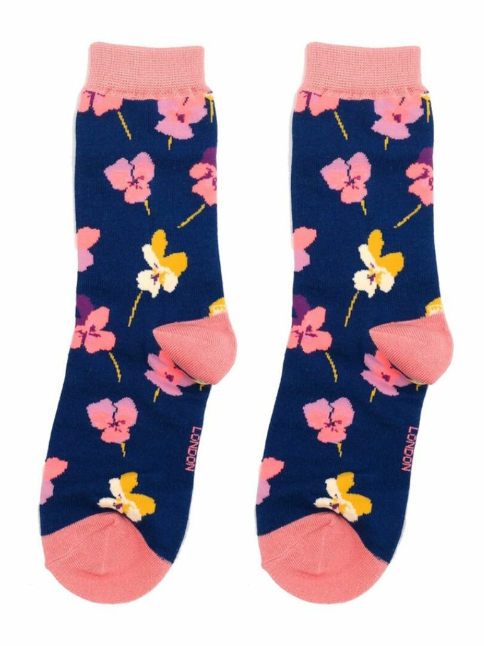 Bamboe sokken dames cadeaudoos - viooltjes bloemen from Lotika