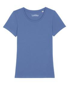 Yara T-shirt dames biologisch katoen - bright blue via Lotika