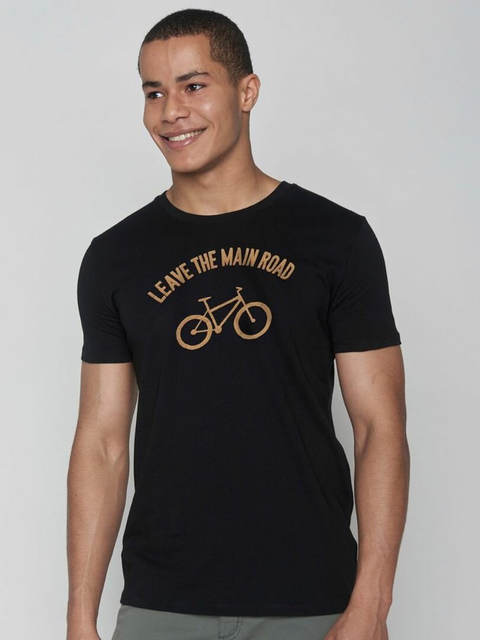 Greenbomb T-shirt bike leave the main road - black maat M from Lotika