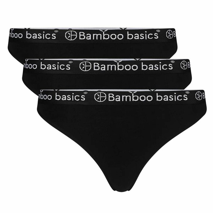 Bamboe strings Emma 3-pack - zwart from Lotika