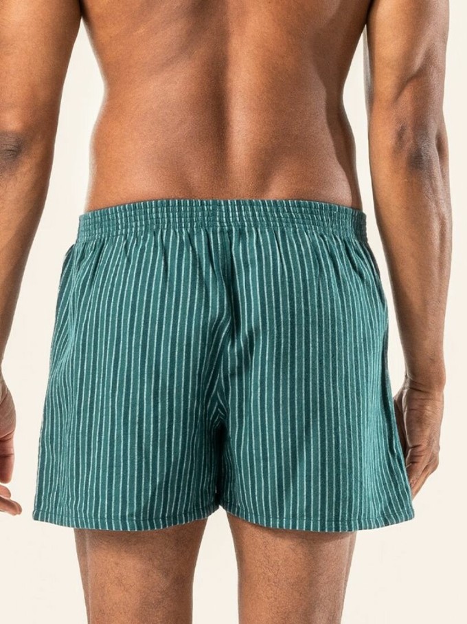 Wijde flanellen boxershorts katoen 2-pack Boris - deep sea - XXL from Lotika