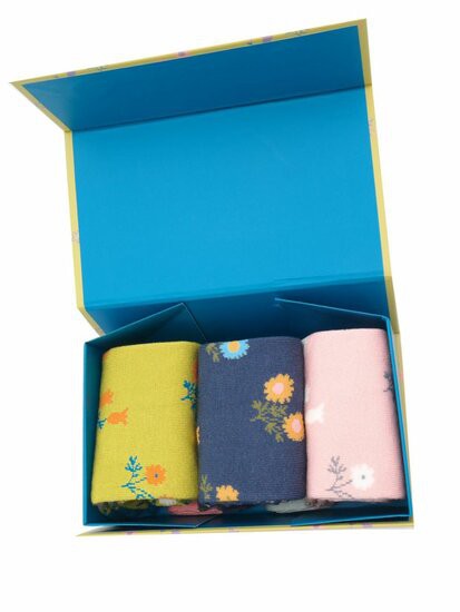 Bamboe sokken cadeaudoos dames - Dainty floral from Lotika