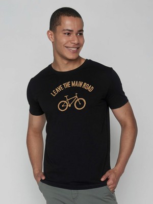 Greenbomb T-shirt bike leave the main road - black maat M from Lotika