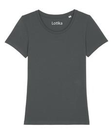 Yara T-shirt dames biologisch katoen antraciet - via Lotika