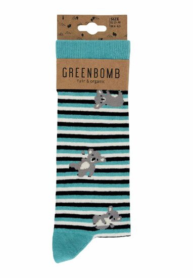 Greenbomb sokken koala stripes from Lotika