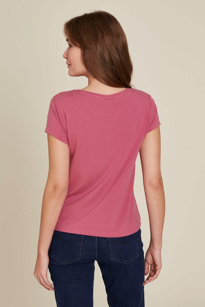 Tranquillo dames T-shirt Tencel - red violet from Lotika