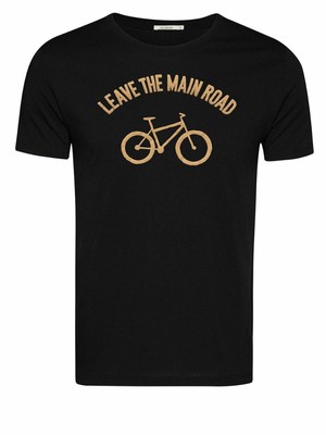 Greenbomb T-shirt bike leave the main road - black maat M from Lotika