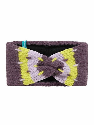 Warme wollen hoofdband met patroon - plum from Lotika