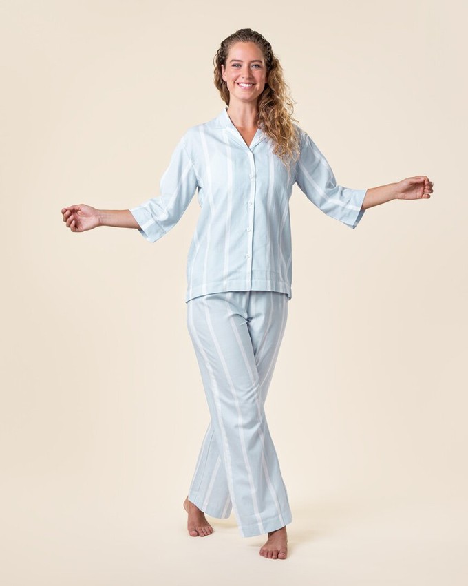 Living Crafts pyjama set dames katoen Tracee - wit blauw from Lotika