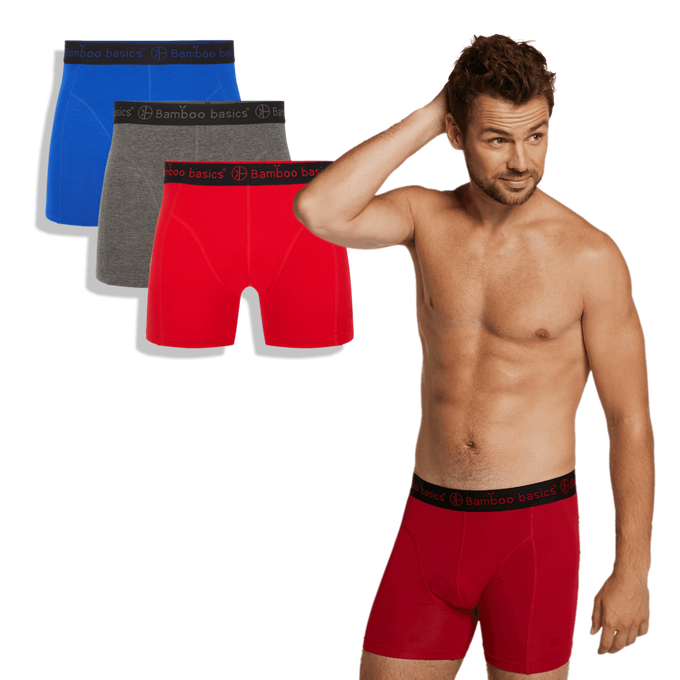 Bamboo Basics boxershorts Rico – blauw grijs rood from Lotika