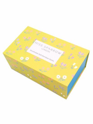 Bamboe sokken cadeaudoos dames - Dainty floral from Lotika