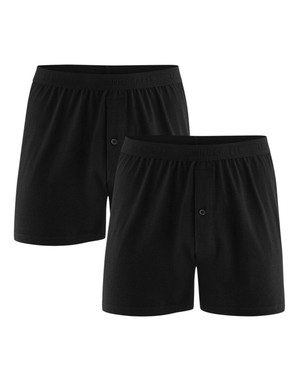 Wijde boxershorts bio katoen Ethan 2-pack - zwart from Lotika