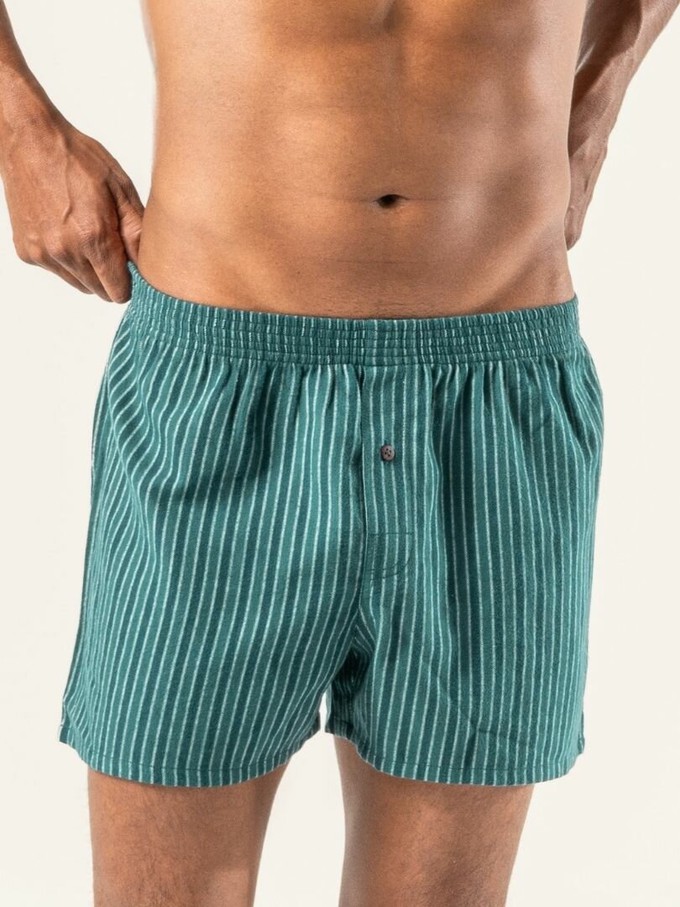 Wijde flanellen boxershorts katoen 2-pack Boris - deep sea - XXL from Lotika