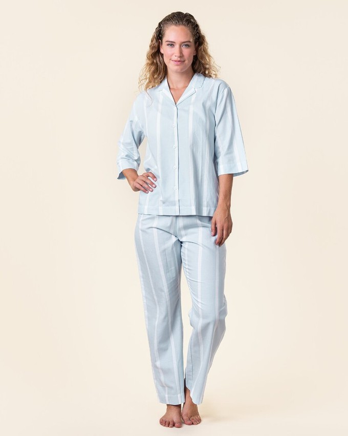 Living Crafts pyjama set dames katoen Tracee - wit blauw from Lotika